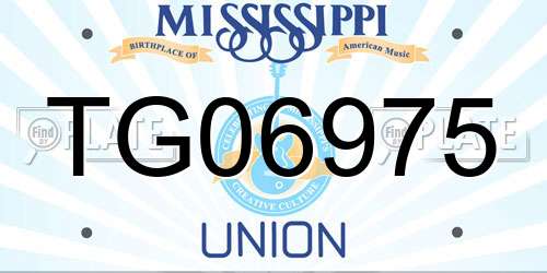 TG06975 Mississippi License Plate