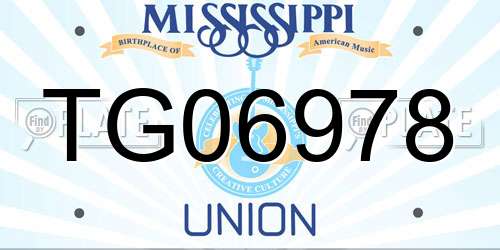 TG06978 Mississippi License Plate