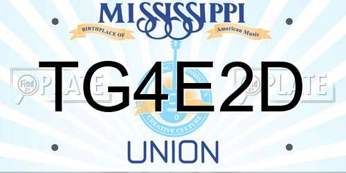 TG4E2D Mississippi License Plate