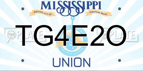 TG4E2O Mississippi License Plate