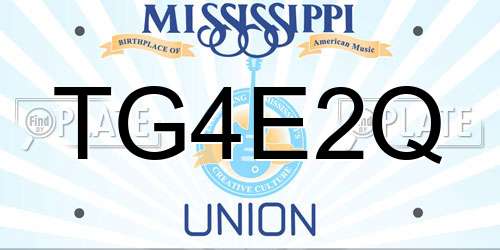 TG4E2Q Mississippi License Plate