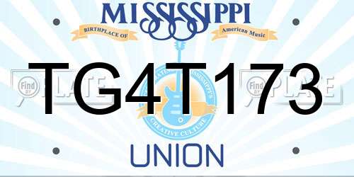 TG4T173 Mississippi License Plate