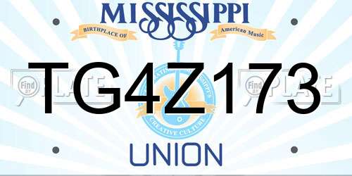 TG4Z173 Mississippi License Plate