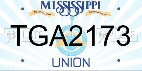 TGA2173 Mississippi License Plate