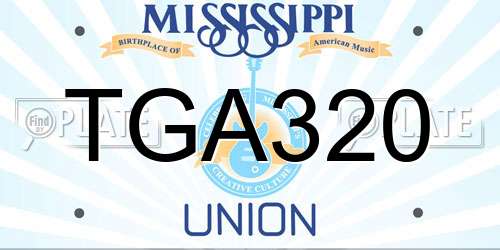 TGA320 Mississippi License Plate