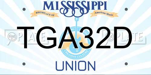 TGA32D Mississippi License Plate