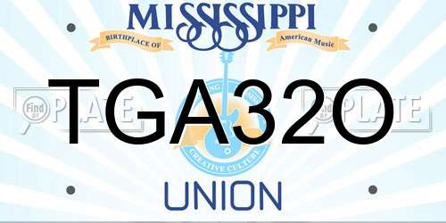 TGA32O Mississippi License Plate