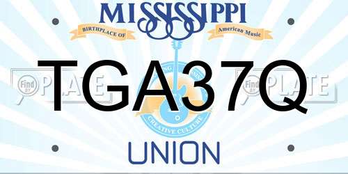 TGA37Q Mississippi License Plate