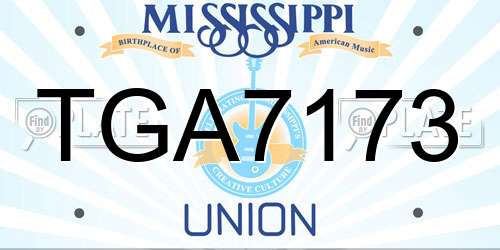 TGA7173 Mississippi License Plate