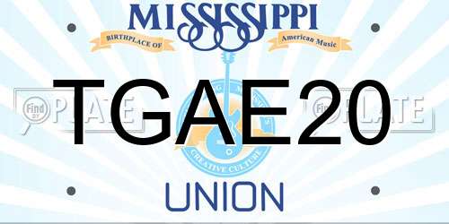 TGAE20 Mississippi License Plate