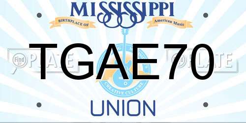 TGAE70 Mississippi License Plate