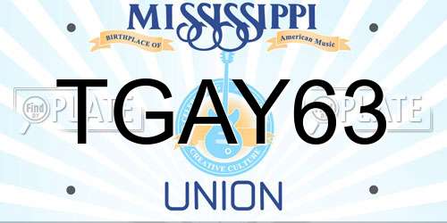 TGAY63 Mississippi License Plate