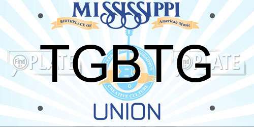 TGBTG Mississippi License Plate