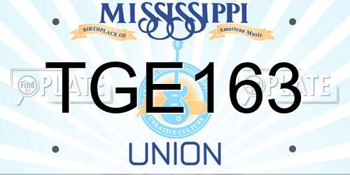 TGE163 Mississippi License Plate