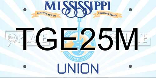 TGE25M Mississippi License Plate