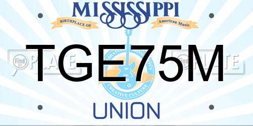 TGE75M Mississippi License Plate