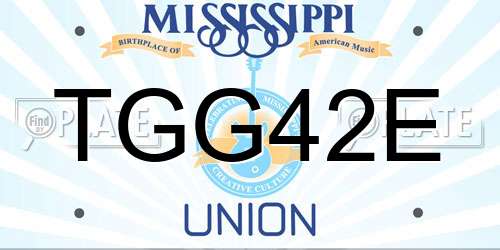 TGG42E Mississippi License Plate