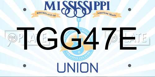 TGG47E Mississippi License Plate