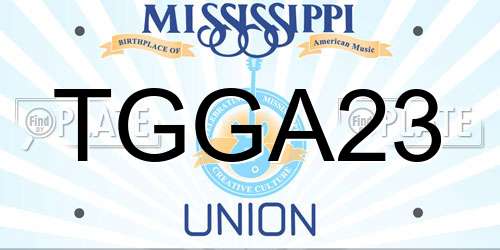 TGGA23 Mississippi License Plate