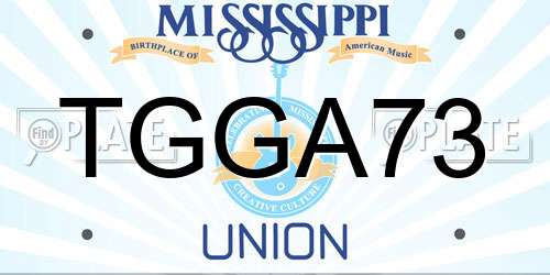 TGGA73 Mississippi License Plate