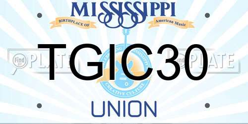 TGIC30 Mississippi License Plate
