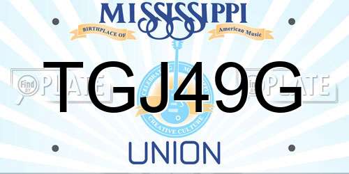 TGJ49G Mississippi License Plate