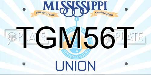 TGM56T Mississippi License Plate