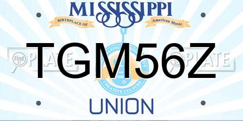 TGM56Z Mississippi License Plate