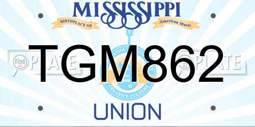TGM862 Mississippi License Plate