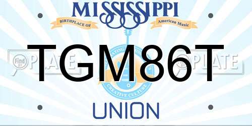 TGM86T Mississippi License Plate
