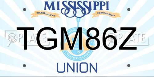 TGM86Z Mississippi License Plate