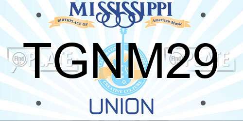 TGNM29 Mississippi License Plate