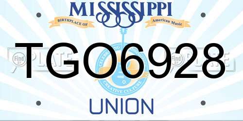 TGO6928 Mississippi License Plate