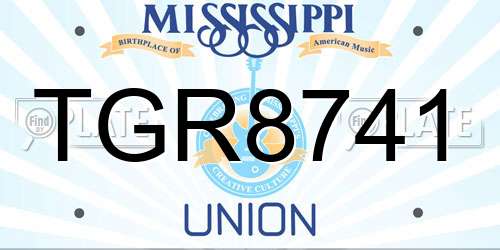 TGR8741 Mississippi License Plate