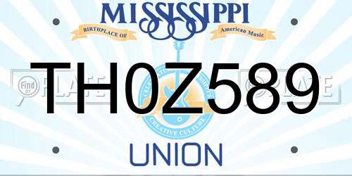 TH0Z589 Mississippi License Plate