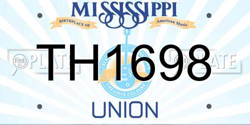 TH1698 Mississippi License Plate