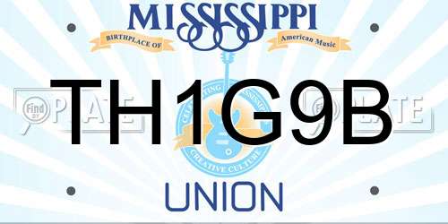 TH1G9B Mississippi License Plate