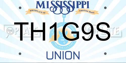 TH1G9S Mississippi License Plate