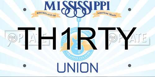 TH1RTY Mississippi License Plate