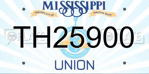 TH25900 Mississippi License Plate