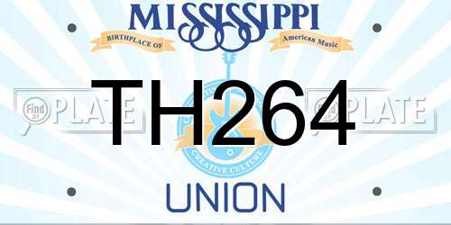 TH264 Mississippi License Plate