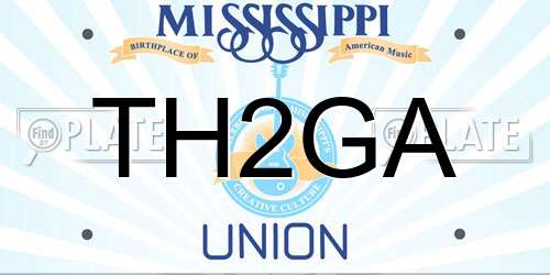 TH2GA Mississippi License Plate