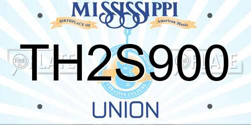TH2S900 Mississippi License Plate