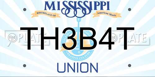 TH3B4T Mississippi License Plate