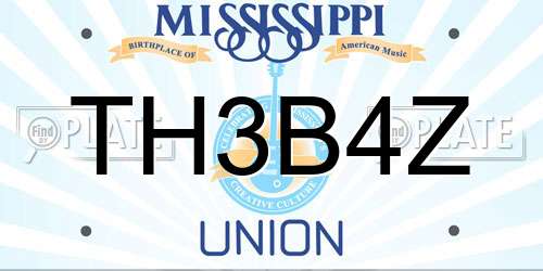 TH3B4Z Mississippi License Plate