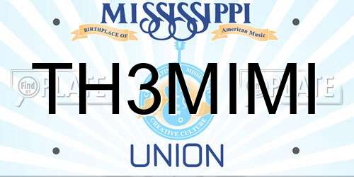 TH3MIMI Mississippi License Plate