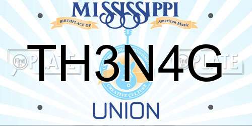 TH3N4G Mississippi License Plate