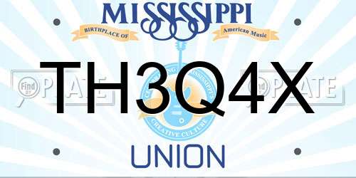 TH3Q4X Mississippi License Plate