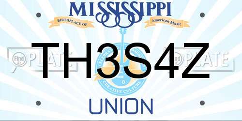 TH3S4Z Mississippi License Plate