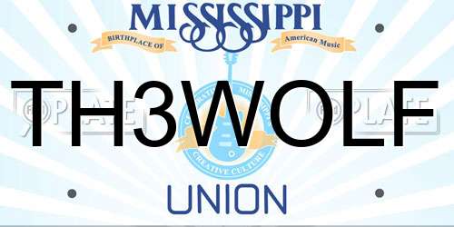 TH3WOLF Mississippi License Plate